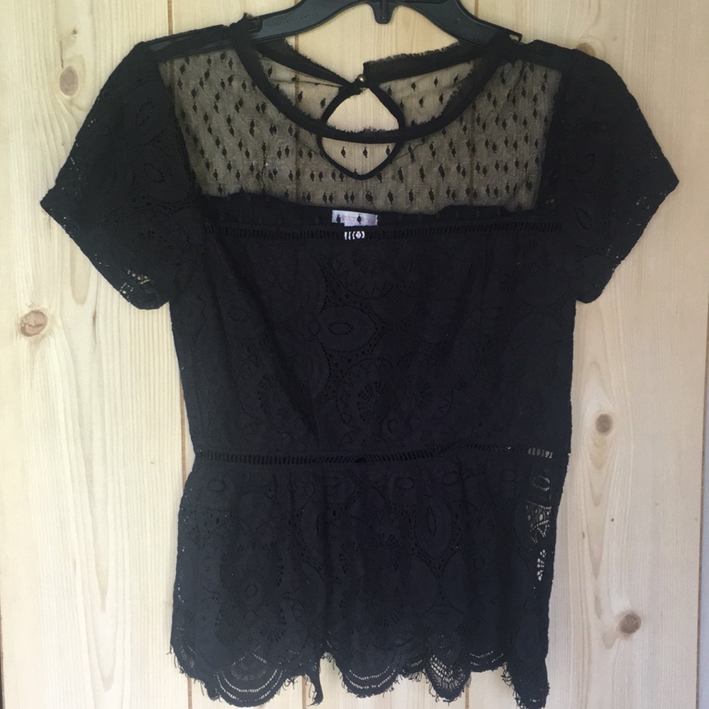 Black dressy mesh top